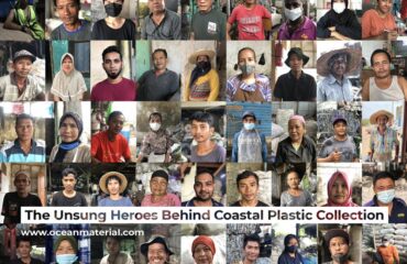 Portrait collage of forty-five coastal plastic collectors honored as unsung heroes, celebrating their contribution to ocean protection and plastic pollution solutions
